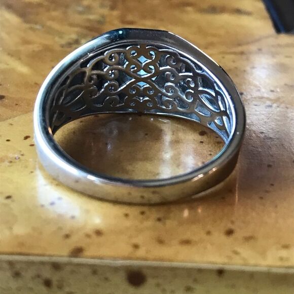 Natural Grandidierite Sterling Silver Men’s Ring Size 12 - Picture 4 of 8